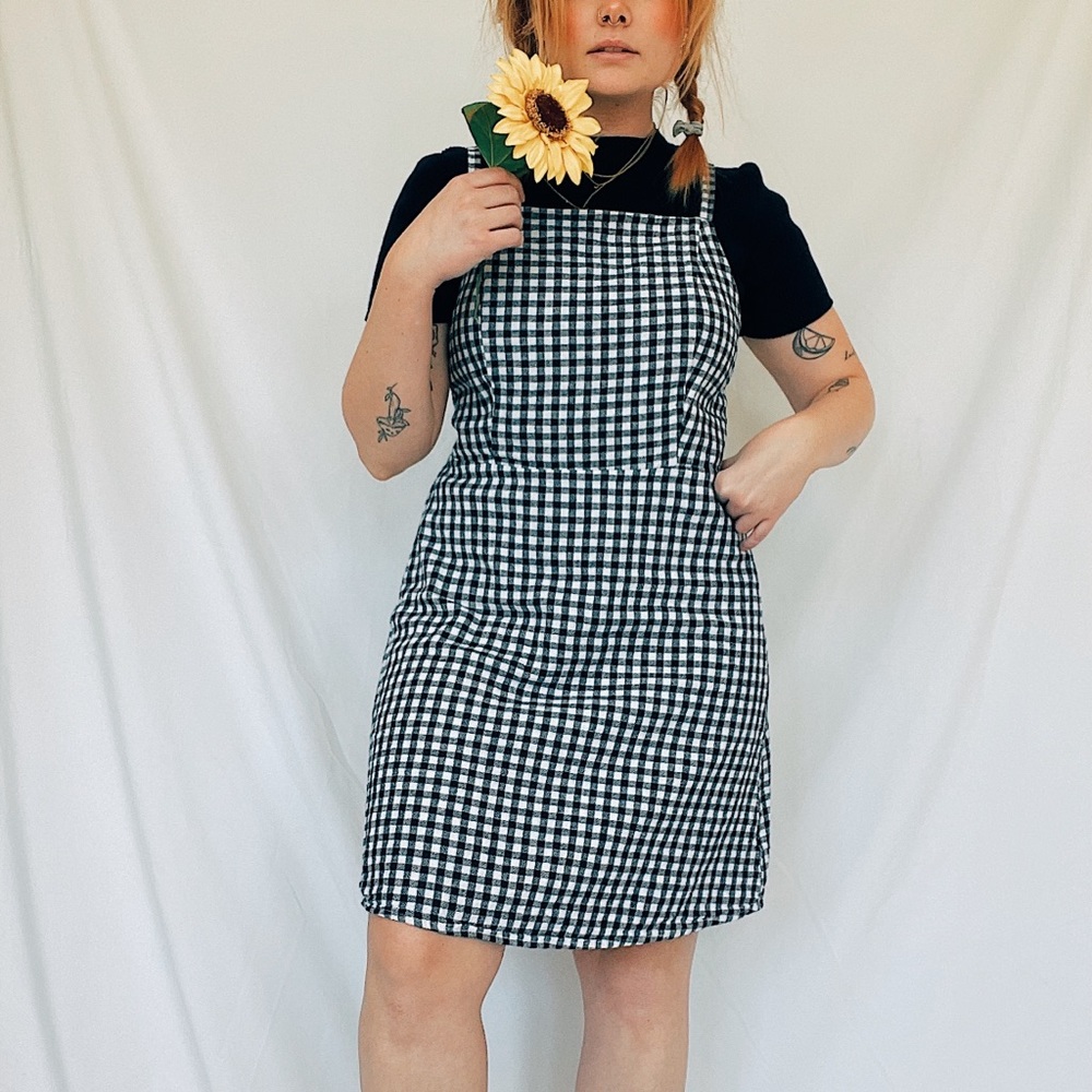 gingham b&w dress